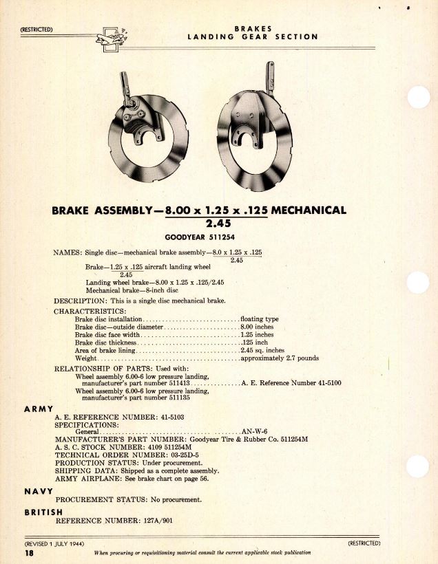 Goodyear Brake Assembly